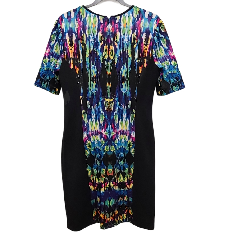Maggy London Abstract Art Tie Dye Zippered Dress